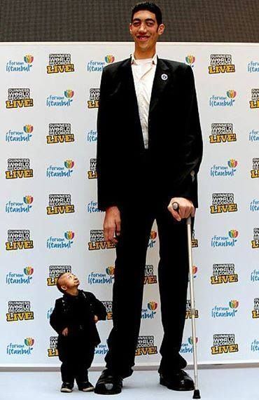 Bao Xishun The world39s tallest man Bao Xishun with He Pingping who