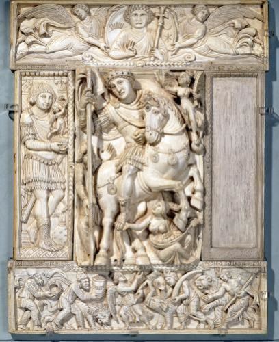 Barberini ivory The Emperor Triumphant 39Barberini Ivory39 Art Print by Byzantine
