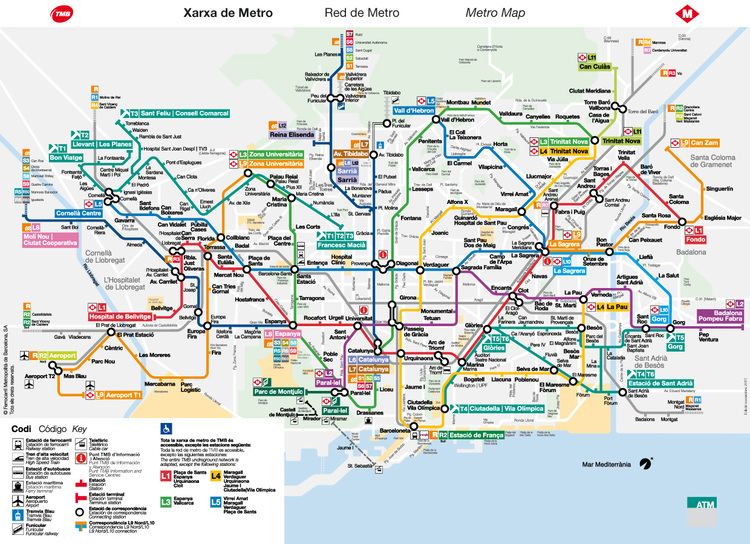 Barcelona Metro Barcelona Metro Map Transports Metropolitans de Barcelona