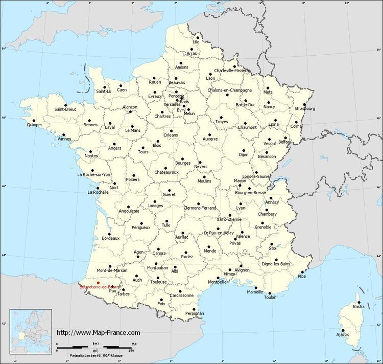 Béarn ROAD MAP SAUVETERREDEBEARN maps of SauveterredeBarn 64390