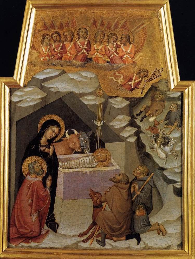 Bartolo di Fredi Nativity and Adoration of the Shepherds by BARTOLO DI FREDI