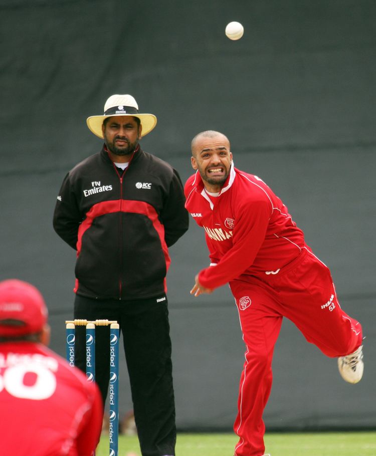 Bashir Shah Leftarm spinner Bashir Shah bowls for Denmark Photo ICC World