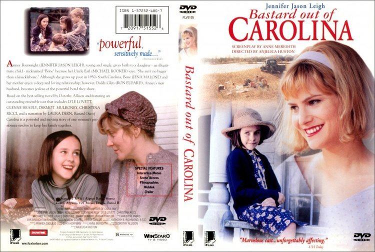 A full DVD cover for Bastard Out of Carolina, a 1996 American drama film made by Showtime Networks, directed by Anjelica Huston, featuring Jena Malone as Ruth Anne and Jennifer Jason Leigh as Anney.