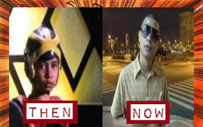 On the left, young John Ace Zabarte as A-Gel in Batang X. On the right, John Ace Zabarte wearing sunglasses and a yellow polo shirt.