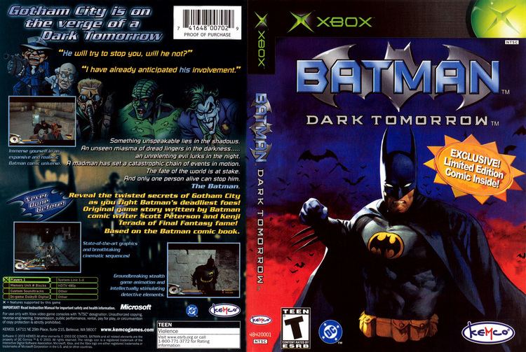 Batman: Dark Tomorrow Batman Dark Tomorrow Cover Download Microsoft Xbox Covers The