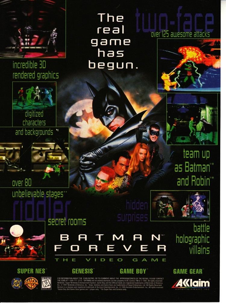 Batman Forever (video game) Video Game Ad of the Day Batman Forever