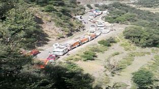 Batote DodaBatote highway closed due to landslide people protest