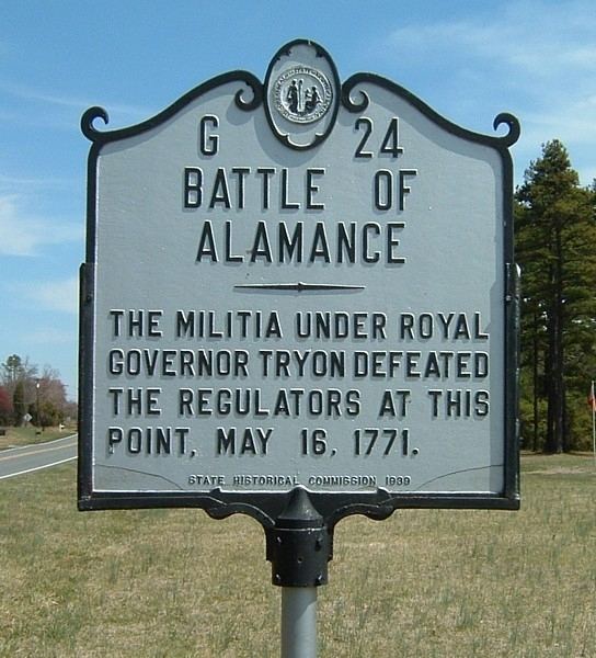 Battle of Alamance Battle of Alamance Marker G24 North Carolina Historical Markers