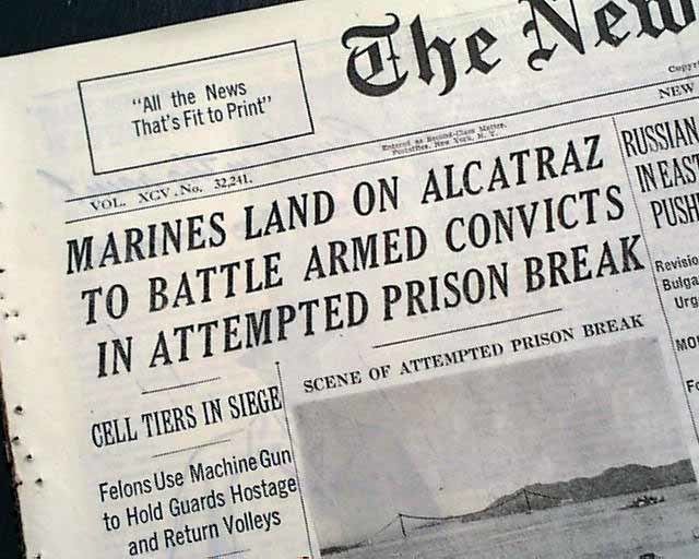 Battle of Alcatraz Battle of Alcatraz RareNewspaperscom