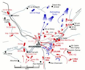 Battle of Beersheba (1917) httpsuploadwikimediaorgwikipediacommonsthu
