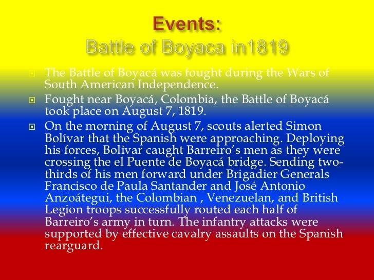 Battle of Boyacá Colombia Battle of Boyac Day Today39s Holiday English The Free