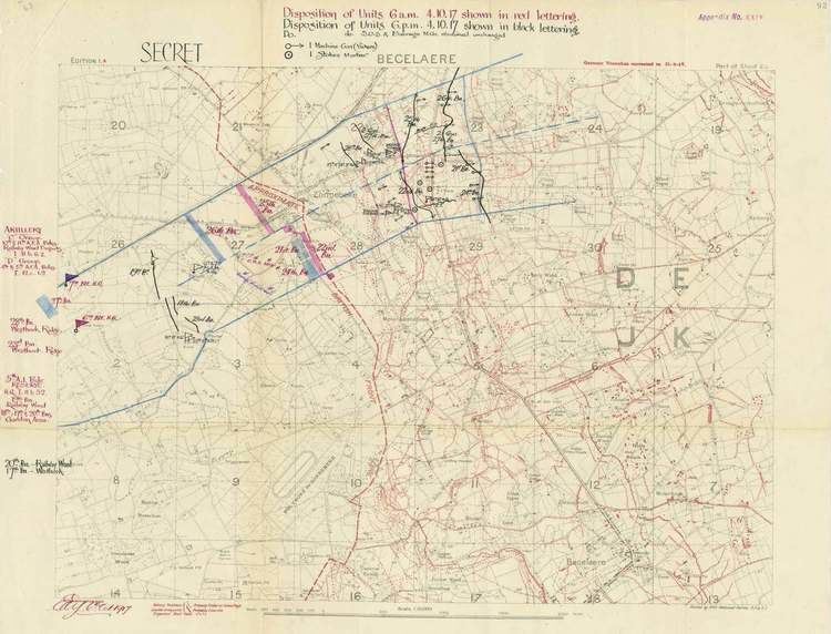Battle of Broodseinde FileBattle of Broodseinde Trench map showing disposition of the