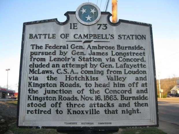 Battle of Campbell's Station BATTLE OF CAMPBELL39S STATION WAR MEMORIAL MARKER National War