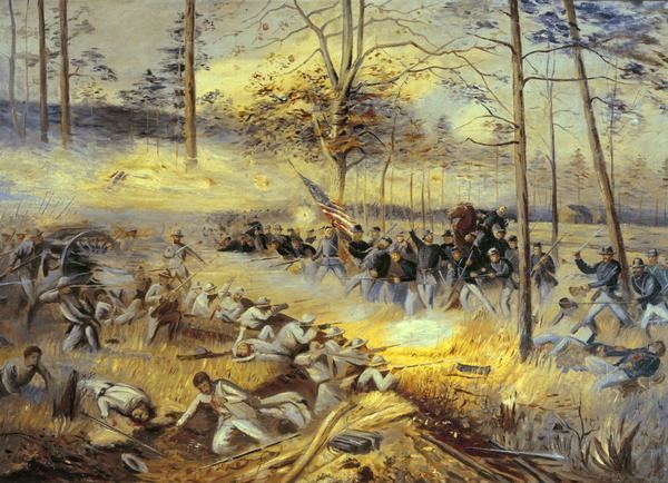 Battle of Chickamauga Battle of Chickamauga 1863 Painting Wisconsin Historical Society