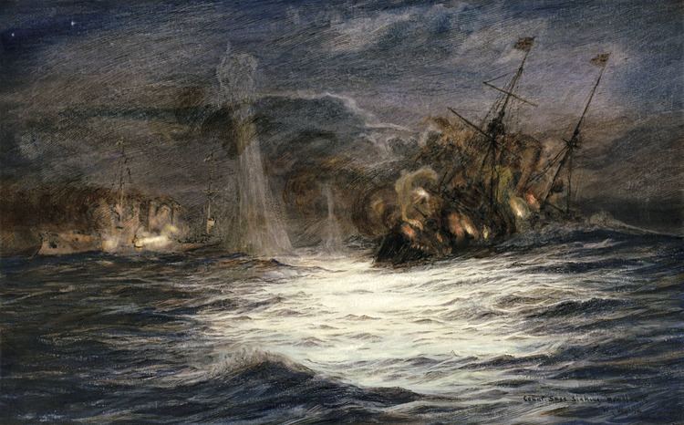 Battle of Coronel Count Spee sinking Monmouth39 at the Battle of Coronel 1 November
