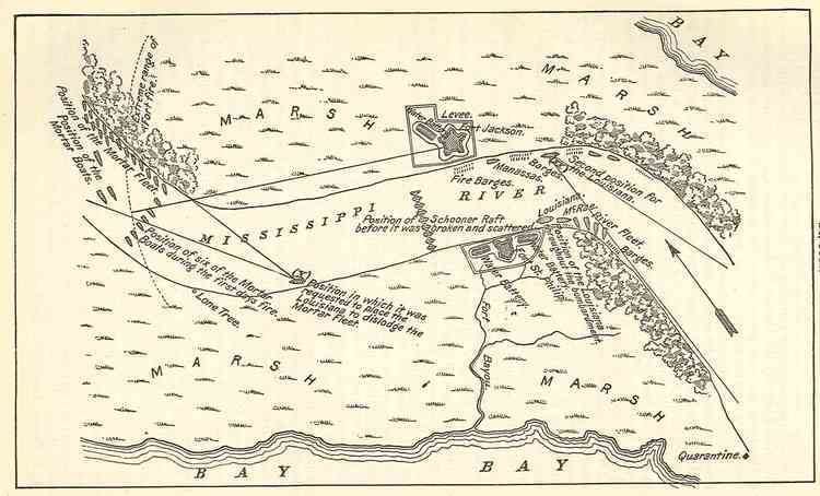 Battle of Forts Jackson and St. Philip Forts Jackson and St Philip Bombarded by Union Gunboats Civil