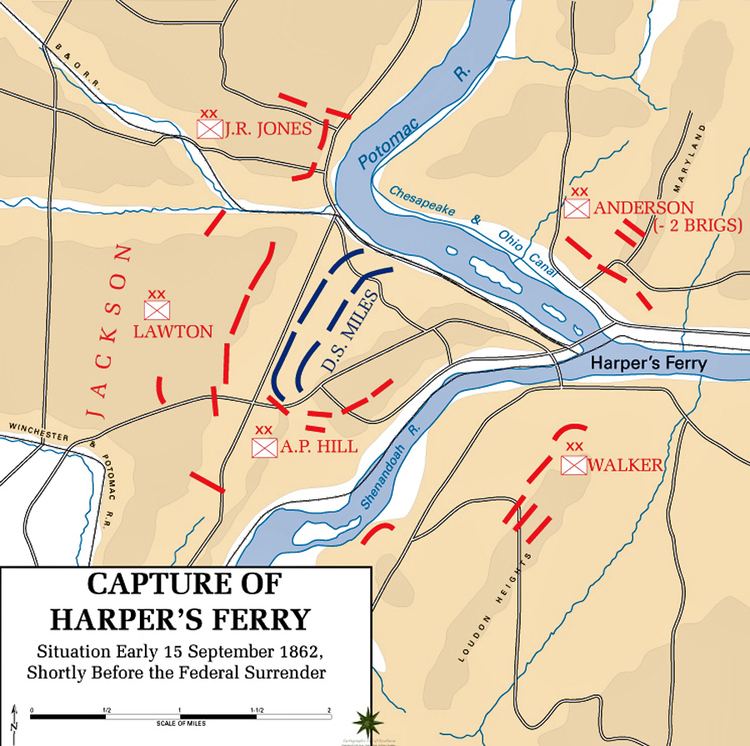 Battle of Harpers Ferry Map of the Battle of Harpers Ferry September 15 1862