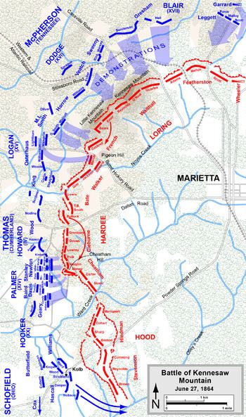 Battle of Kennesaw Mountain httpsuploadwikimediaorgwikipediaenthumb0