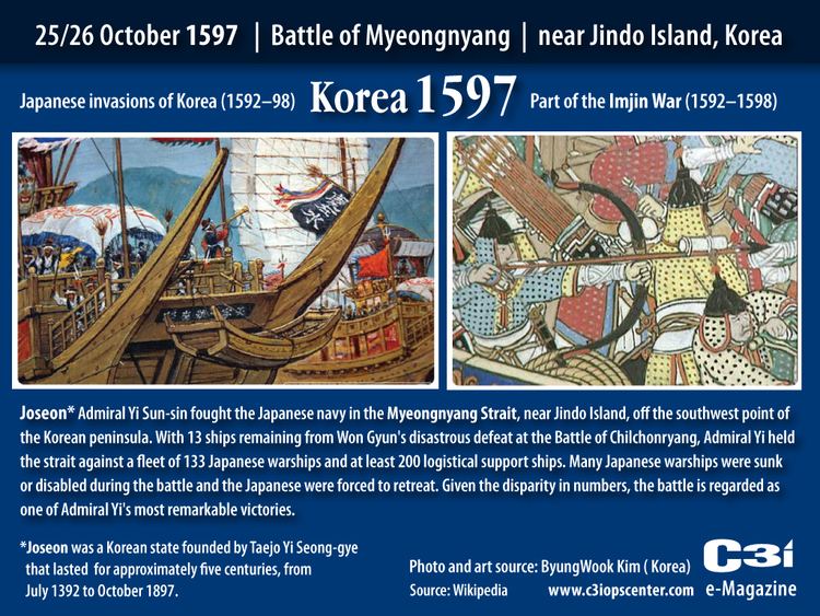 Battle of Myeongryang 25 October 1597 Battle of Myeongnyang Korea C3i Ops Center