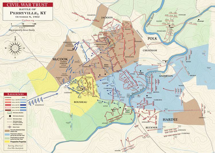 Battle of Perryville Battle of Perryville Civil War Kentucky History Map