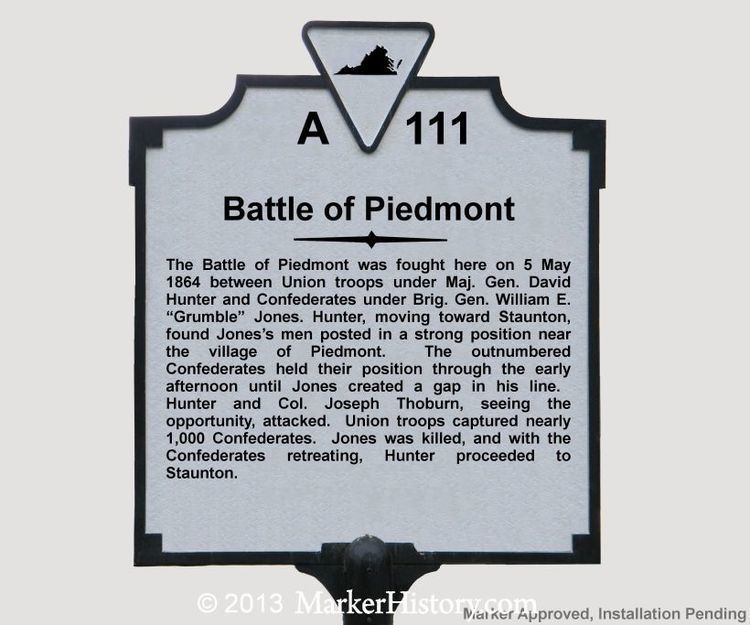 Battle of Piedmont Battle of Piedmont A111 Marker History