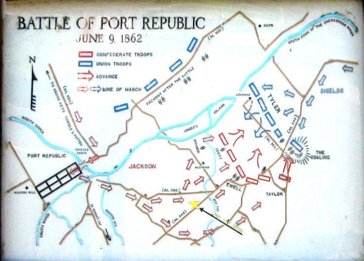 Battle of Port Republic Closeup of the Battle of Port Republic Circle Tour map outside Port