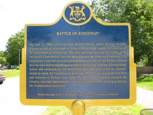 Battle of Ridgeway Battle of Ridgeway Historical Plaque