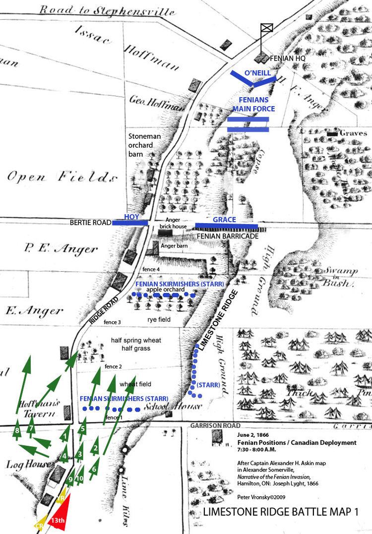 Battle of Ridgeway Ridgeway Battle Map 1