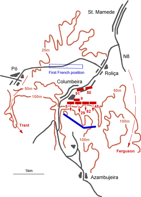 Battle of Roliça The Peninsular War The Battle of Rolia 17th August 1808 Map
