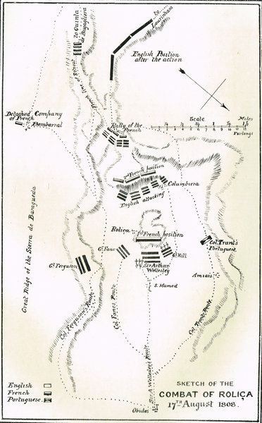 Battle of Roliça Sketch map Battle of Rolica 1808