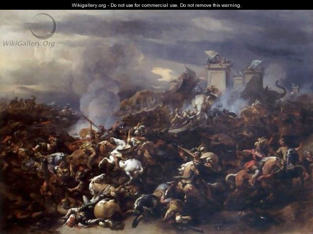 Battle of Saule The Battle Between Alexander And Porus Nicolaes Berchem