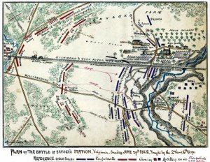 Battle of Savage's Station Battle of Savage39s Station Virginia 1862 Civil War map by Sneden