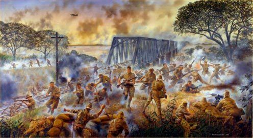 Battle of Sittang Bridge David Rowlands Military Artist