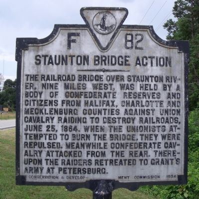 Battle of Staunton River Bridge THE BATTLE OF STAUNTON RIVER BRIDGE