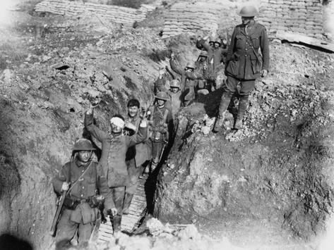 Battle of Thiepval Ridge German Prisoners are Escorted in from the Battlefield During the