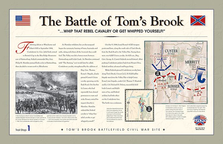 Battle of Tom's Brook Battle of Tom39s Brook Wayside With Maps Association for the