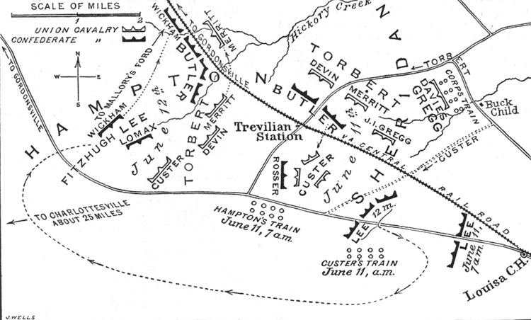 Battle of Trevilian Station Map of the battle of Trevilian Station