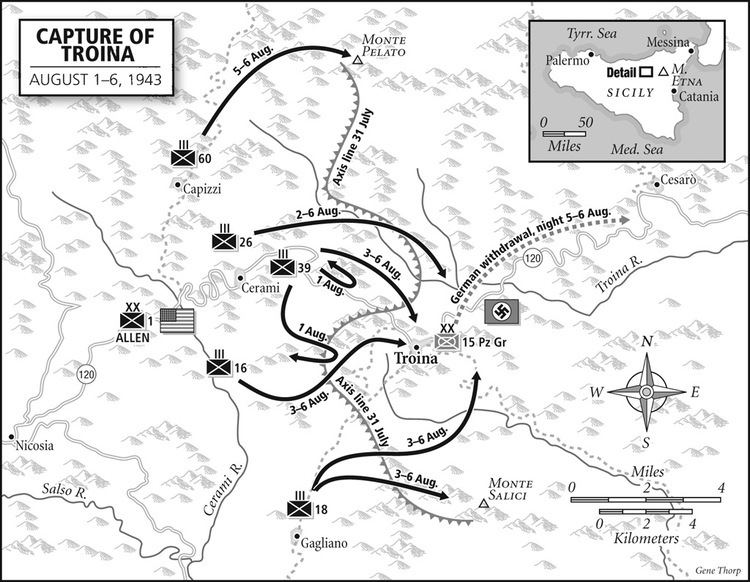Battle of Troina Images of Maps From The Day of Battle The Liberation Trilogy by