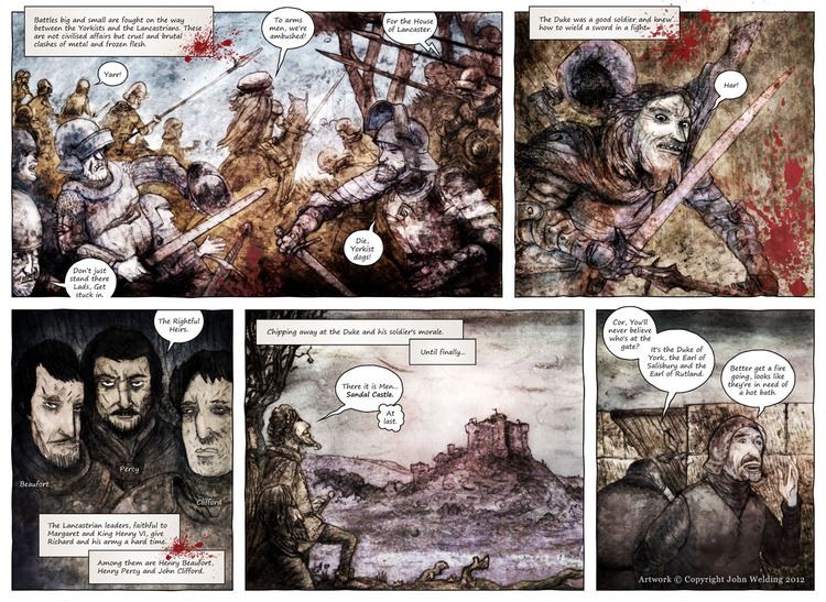 Battle of Wakefield john welding illustrator The Battle of Wakefield 1460 Comic Strip