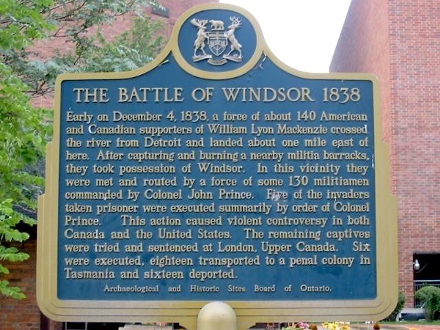 Battle of Windsor ontarioplaquescomGraphicsImageEssex23jpg