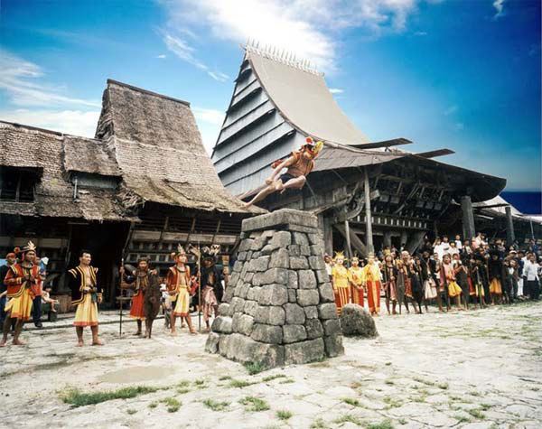 Bawomataluo village during its rock jump tradition