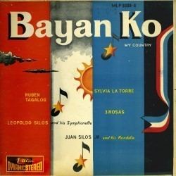 The poster about the nationalistic song "Bayan Ko"