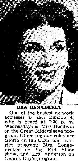 Bea Benaderet TV Sidekicks Bea Benaderets Blanche to Gracie Allens Gracie