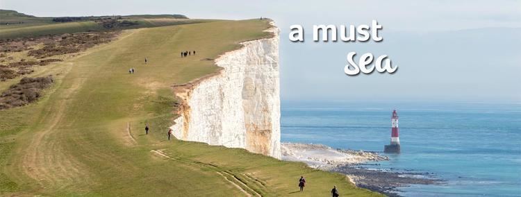 View of Beachy Head in East Sussex, England.