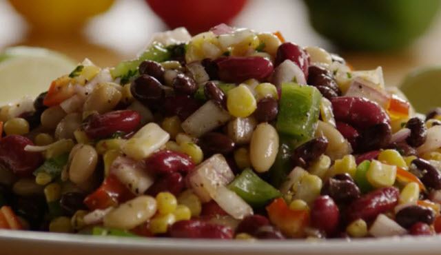Bean salad Mexican Bean Salad Recipe Allrecipescom