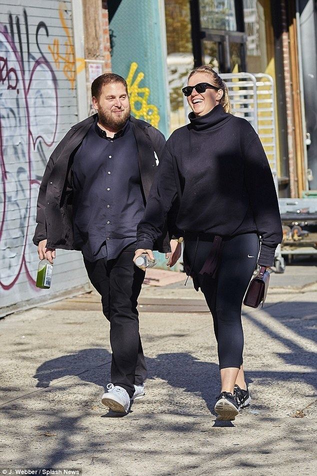 Beanie Feldstein Jonah Hill appears to tackle his yoyoing weight as he drinks a
