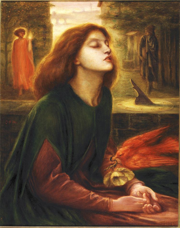 Beata Beatrix ROMANTICISM Dante Gabriel Rossetti Beata Beatrix ca 1863 Oil