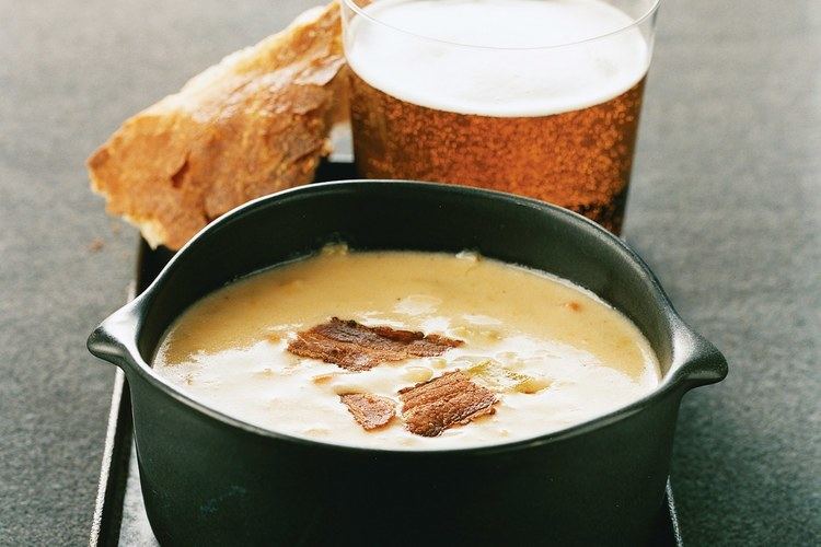 Beer soup Cheddar Beer Soup recipe Epicuriouscom