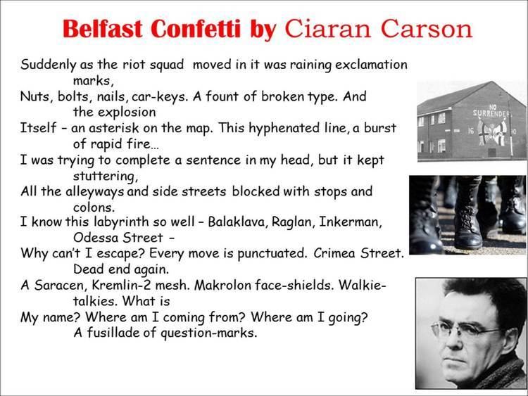 Belfast Confetti (poem) httpsiytimgcomvixEI995TPKDwmaxresdefaultjpg