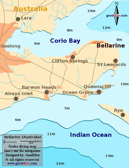 Bellarine Peninsula Bellarine Peninsula Map Gooddivecom